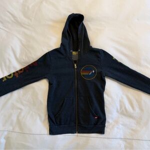Aviator Nation Kids Unisex Charcoal Zip Up Hoodie Size 10